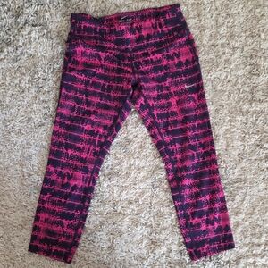 Nike Pink and Navy Patterned Dri-FIT Crop Leggings